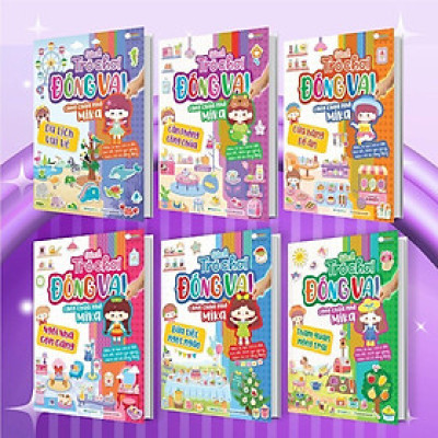Sách - Trò Chơi Đóng Vai Công Chúa Nhỏ Mika - Combo 6 Cuốn - Bóc Dán 480+ Sticker Đa Dạng Cho Bé Gái - Megabook