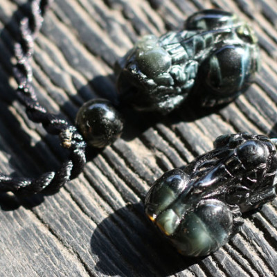 Mặt Dây Chuyền Tỳ Hưu Mắt Hổ Xanh Đen Ngọc Quý Gemstones MD5