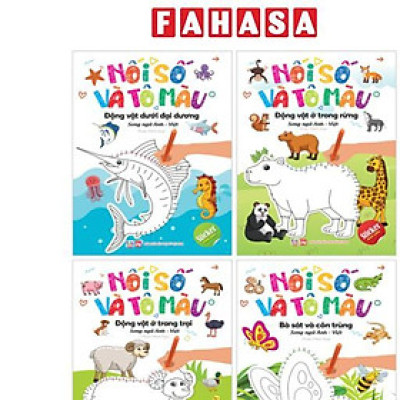 Sách - Bộ Sách Nối Số Và Tô Màu - Song Ngữ Anh-Việt (Bộ 4 Cuốn)