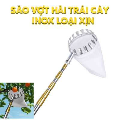 Sào Vợt Inox Hái Trái Cây Cao Cấp – Rút Dài Tới 6M, Kèm 4 Phụ Kiện Tiện Lợi Hàng Xịn Loại 1