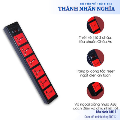 Ổ cắm Điện Quang ECO ĐQ ESK 63ECO ( 6 lỗ 3 chấu )