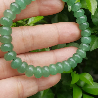 Vòng tay nữ đá thạch anh xanh đồng tiền bánh xe may mắn đẹp Vòng size hạt 8mm Hợp nữ mệnh mộc mệnh hoả mệnh thuỷ  đeo xinh đẹp may mắn tài lộc 