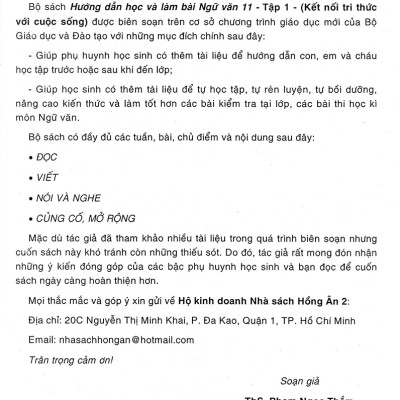 Hướng Dẫn Học Và Làm Bài Ngữ Văn 11 - Tập 1 (Bám Sát SGK Kết Nối Tri Thức Với Cuộc Sống) _HA