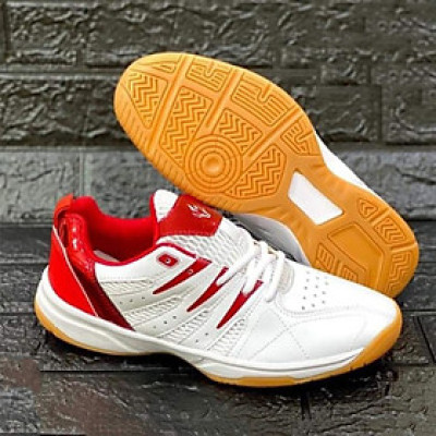 Giày Cầu Lông Mới Nhất Đa Năng Trắng Sọc Đỏ