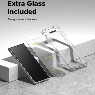 [Combo 2] Dán cường lực dành cho Samsung Galaxy Z Fold 7 RINGKE Cover Display Easy Slide Tempered Glass (Màn hình ngoài) có khung trợ dán rút bụi_ Hàng chính hãng