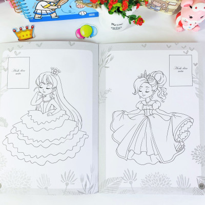 Sách - Combo 6 cuốn Dán hình và tô màu Công Chúa - ndbooks