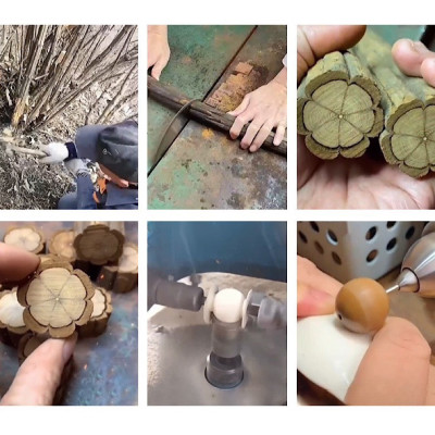 VÒNG CHUỖI GỖ LỤC ĐẠO MỘC LIÊN HOA KHẮC A DI ĐÀ PHẬT 108 hạt 10ly TẶNG HỘP ĐỰNG