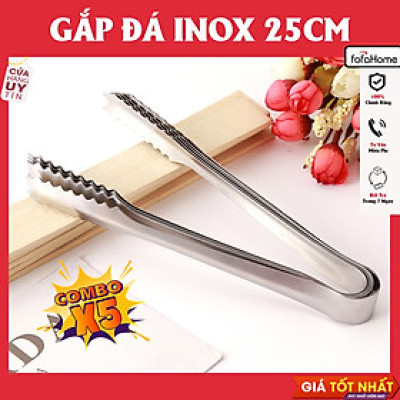 Combo 5 Kẹp Gắp Thức Ăn 25cm Bằng Thép Không Gỉ Tiện Dụng Cho Nhà Bếp Cây Gắp Đá Inox Gắp Thịt Cá, Gắp Đá Tiện Lợi