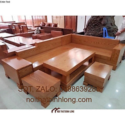 Bộ phòng khách hộp sồi vuông khối