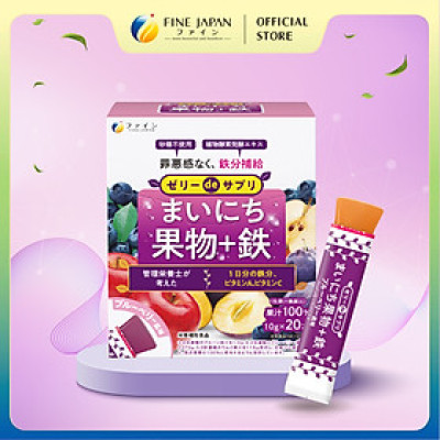 Thạch hoa quả Everyday Fruit Jelly Iron bổ sung sắt, chất xơ và Vitamin cho nữ giới hộp 20 thanh