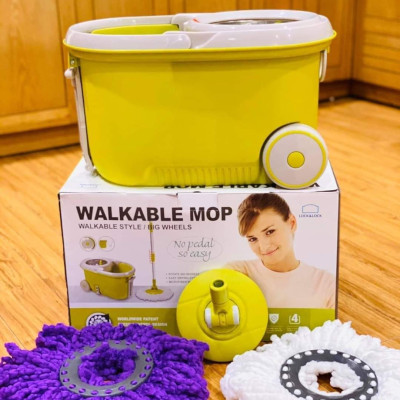 Bộ Lau Nhà Xoay Tay 360 độ MOP L003 (cam kết hàng chuẩn, y hình) lồng vắt bằng inox