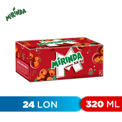 Thùng 24 Lon Nước Ngọt Có Gas Mirinda Xá Xị (320ml/Lon)