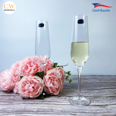 Bộ Ly Champagne Pha Lê Tiệp Bohemia Rebecca 195ml Cao Cấp