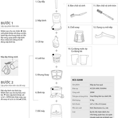 Máy Ép Trái Cây Công Nghiệp Kuvings KCS-5200B - Hàng Chính Hãng