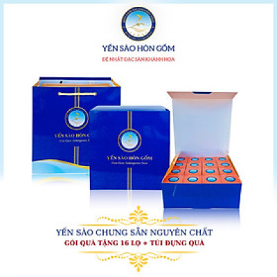 [Gói QT 16 Hũ] Tổ Yến Chưng Đông Trùng Hạ Thảo - Yến Sào Hòn Gốm Chính Hiệu Khánh Hoà - HGKNEST