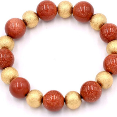 Chuỗi đeo tay - kim sa nâu 12 ly VKSHVM1 - hợp mệnh Thổ, mệnh Mộc