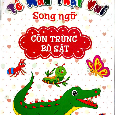 Combo Bộ Bé Tô Màu Thật Vui Song Ngữ - Bộ 10 Cuốn + Tặng Hộp Sáp Màu