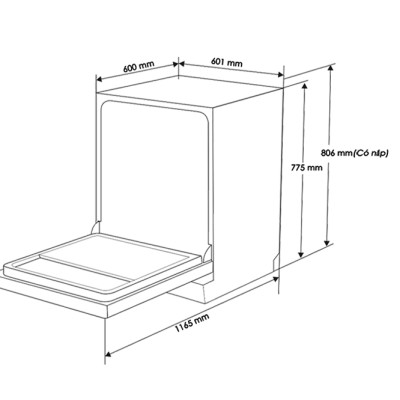 MÁY RỬA CHÉN KAFF KF-S770TFTS (Màu Inox) KF-S770TFTB (Màu Đen) - Seri 2022 - Hàng Chính Hãng