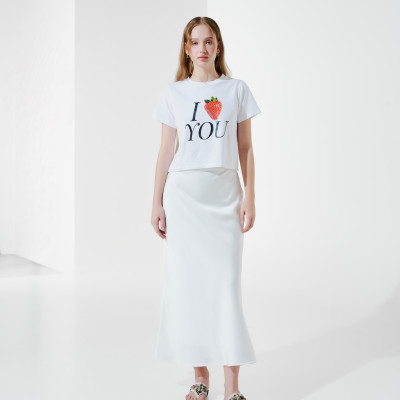 DOTTIE - Áo croptop in chữ - Trắng - T0951