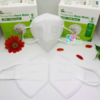 Khẩu trang n95 SHB Pro mask chính hãng, Kn95 cao cấp 5 lớp kháng khuẩn chuẩn FFP2 (hộp 20 cái)