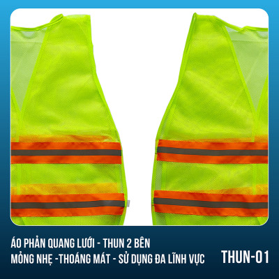 Áo phản quang lưới thun 2 bên thoáng mát, bền, đẹp - Mã THUN01