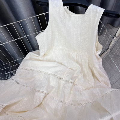 Váy Bầu Sát Nách Mùa Hè Azuno V84 Chất Liệu Cotton Ren May 2 Lớp Cao Cấp