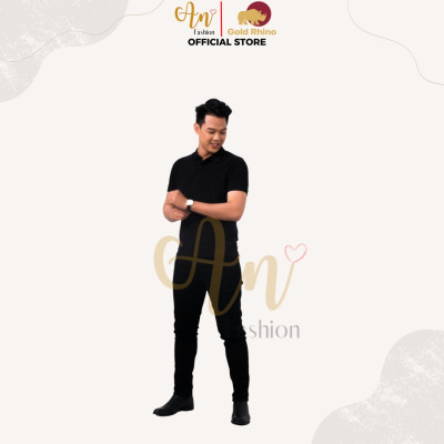 Áo Polo Nam Màu ĐEN Cao Cấp 100% Cotton, Thoáng Mát, Kháng Khuẩn - Gold Rhino