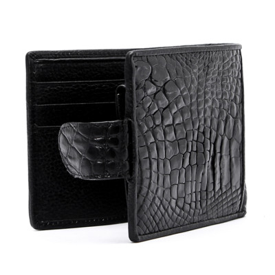 HJ2216-17-18-44 - Ví nam Huy Hoàng da cá sấu nút bấm màu đen, nâu đỏ, vàng bò, nâu đất