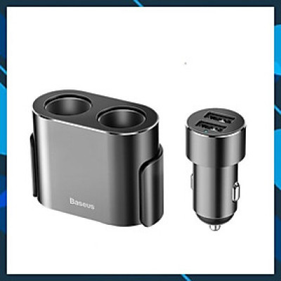 Bộ Chia Tẩu Sạc Trên Xe Ô Tô 12 V-24V Tích Hợp 2 Cổng USB Sạc Nhanh Công Suất 100W Hàng Chính Hãng Baseus