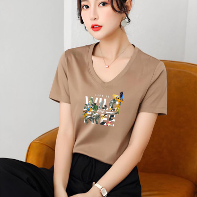 Áo thun nữ form rộng cổ tim MXM in chữ Wild Free thun cotton 4 chiều từ 45-60kg ( ANU094 )