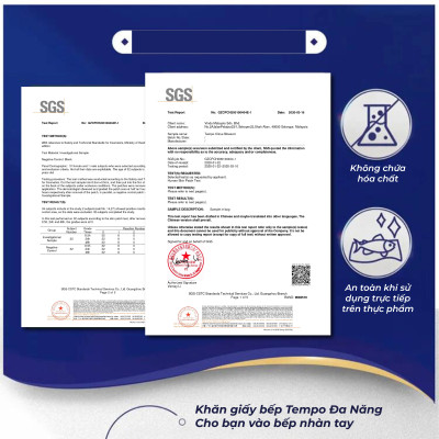 [MUA 1 LỐC TẶNG 1 GÓI KHĂN ƯỚT + 1 GIÁ ĐỠ] Khăn Giấy Bếp Rút Đa Năng Tempo Bền Dai Thương Hiệu Đức