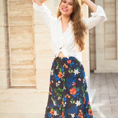 Váy Midi Xoè Lily SKI034 Thời trang thiết kế Hity