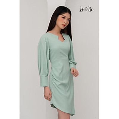 Đầm Công Sở Ôm Body Vạt Xéo, Cổ Tim Cách Điệu Maxivic, La Mộc - LM52102