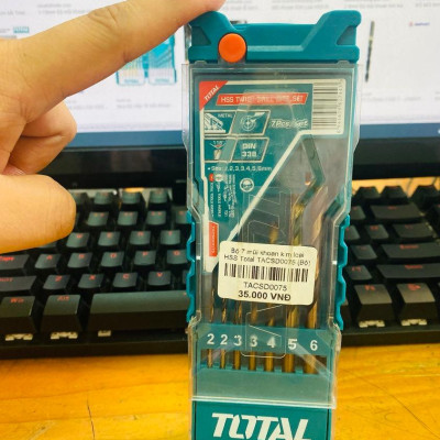 BỘ 7 MŨI KHOAN KIM LOẠI HSS TOTAL TACSD0075