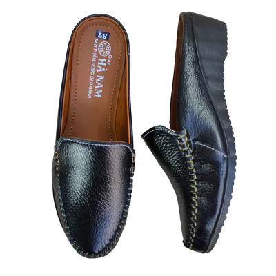 Giày Sục Nữ Đế Xuồng HÀ NAM Da Bò Thật Cao Cấp DNU2166