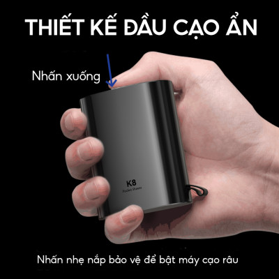 Máy cạo râu Enchen K8 - Đầu cạo 2D chống nước, 18 lưỡi dao tự mài - Hàng chính hãng