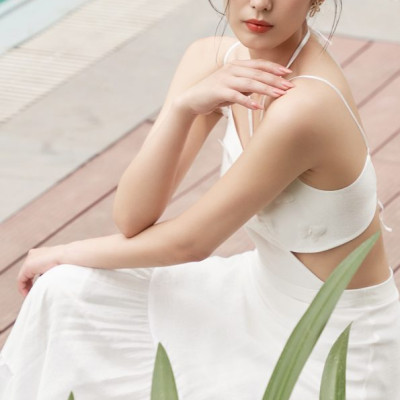 Đầm maxi đan dây lưng Anthea thiết kế cao cấp WHITE CHIC