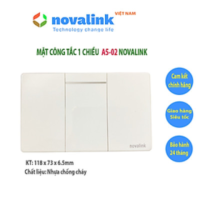 Mặt 1-2-3-4 công tắc điện tràn viền Novalink chính hãng, mặt nhựa chống cháy, lõi đồng dày 0.7mm. Bảo hành 24 tháng