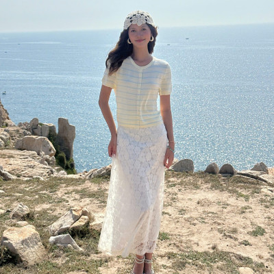 Chân váy dài phối ren sang chảnh tôn dáng dễ phối đồ Muse Miều Est.2013