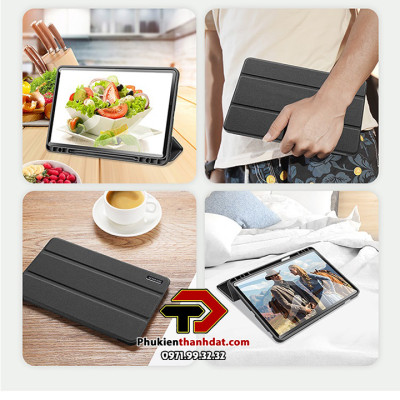 Bao da chống sốc cho Samsung Galaxy Tab S7 T870/ T875 có ngăn để bút thương hiệu DUX DUCIS Domo Series  - Hàng chính hãng