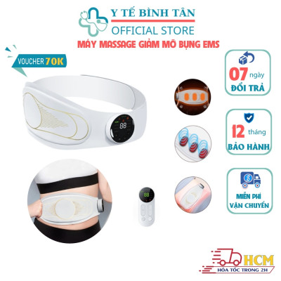 Đai [Máy] Massage Bụng Rung Lắc Hồng Ngoại Nhật Bản - Pin sạc - Chính Hãng Màu trắng - Giảm eo hiệu quả ,thon gọn cơ thể