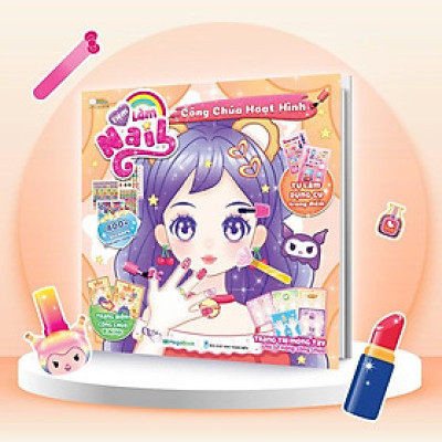 Sách - Tiệm Làm Nail - Công Chúa Hoạt Hình - 400+ Stickers Dễ Thương -  Bóc Dán Sticker Cho Bé Gái - Megabook