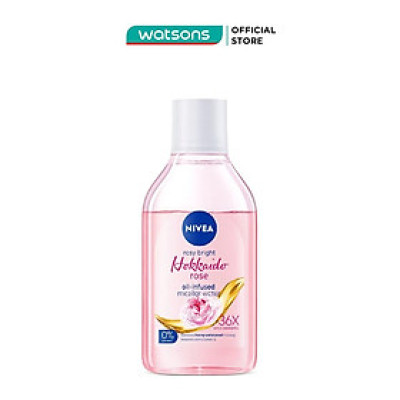 Nước Tẩy Trang Nivea Hokkaido Rosy White Oil-Infused Micellar 0% Alcohol Chiết Xuất Hoa Hồng 400ml