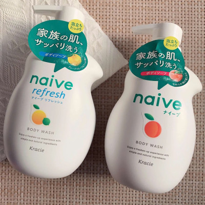 Sữa Tắm Hương Bưởi Thư Giãn Kracie Naive Body Wash (Refresh) - Chai 530ML
