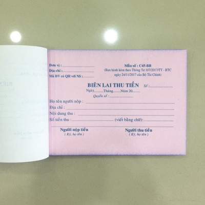 Combo 10 cuốn Biên lai thu tiền 2 liên - 15 x 10.5cm