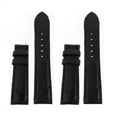 HC8435-37-38-40 - Dây đồng hồ Huy Hoàng da đà điểu da bụng size 16, 18, 20 màu đen, nâu đất, vàng bò, nâu đỏ