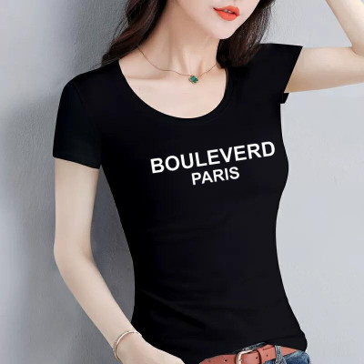 Áo thun nữ MXM form ôm body in chữ Bouleverd trẻ trung mặc tôn dáng ( ANU023 )