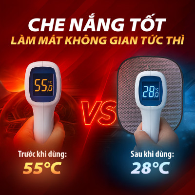 Combo 2 Tấm Che Nắng Ô Tô Xốp Cách Nhiệt Tròn Lớn Màu Lá Phủ Bạc CIND CD-C043 (44x52cm) - Nhập Khẩu Chính Hãng