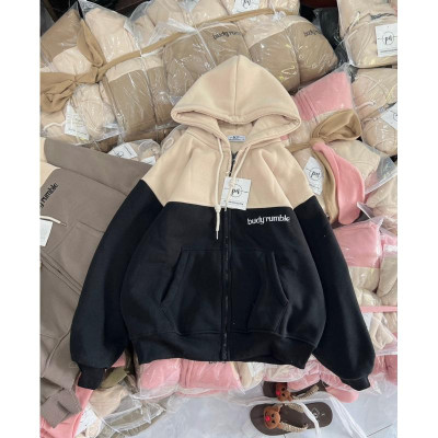 Áo khoác nỉ nỉ dệt thêu BUD cute phong cách-A2114