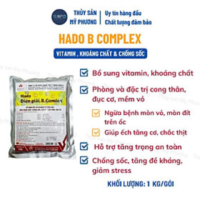 Vitamin khoáng trộn điện giải chống sốc Hado b.Complex tăng trọng giúp tăng cơ chống mòn vỏ cho tôm thẻ cá lươn ếch ốc b